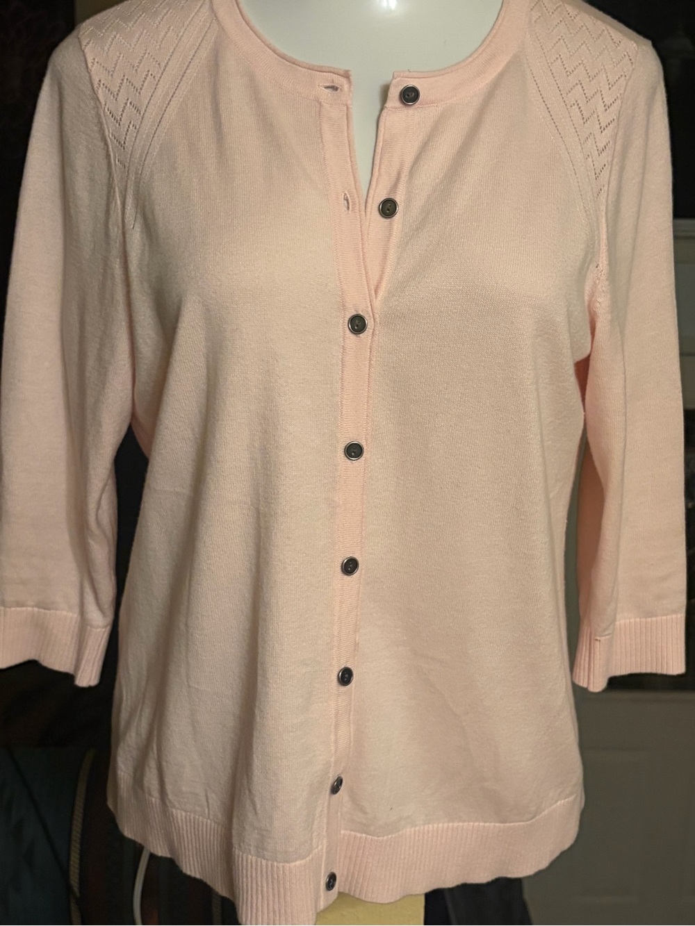 Christopher & Banks Light Pink Button-Up Cardigan